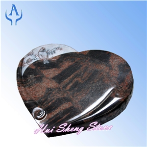 Monument Accessories Heart, Brown Granite