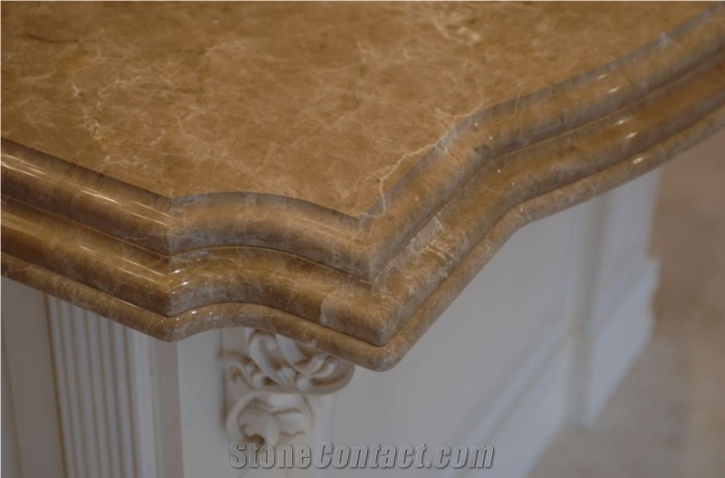 Liban Marble Kitchen Design, Monaco Brown Marble Traditional Kitchen Design