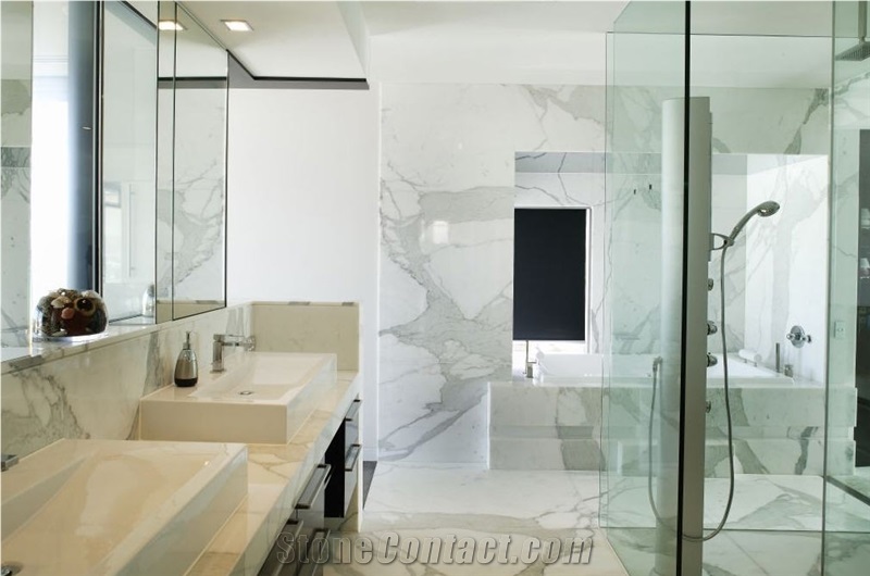 Statuario Venato Marble Bathroom Design, Statuario Venato White Marble Bathroom Design