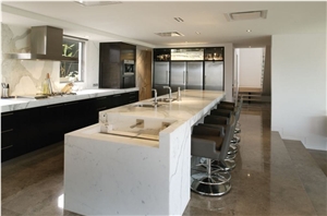 Statuary Marble Kitchen Design, Statuary White Marble Kitchen Design