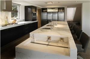 Statuary Marble Kitchen Design, Statuary White Marble Kitchen Design