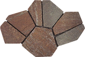 Brown Crazy Pattern Slate Pavers,brown Flagstone
