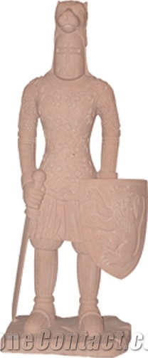 Figure Sculpture, Beige Limestone Sculpture