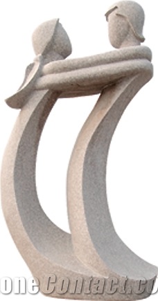 Pink Granite Abstract Sculpture