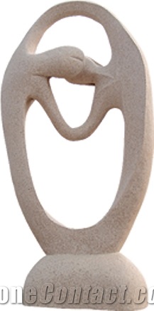 Pink Granite Abstract Sculpture