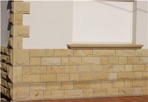 Mushroomed Sandstone Wall, Arenisca Dorada Pinares Yellow Sandstone Mushroom Stone