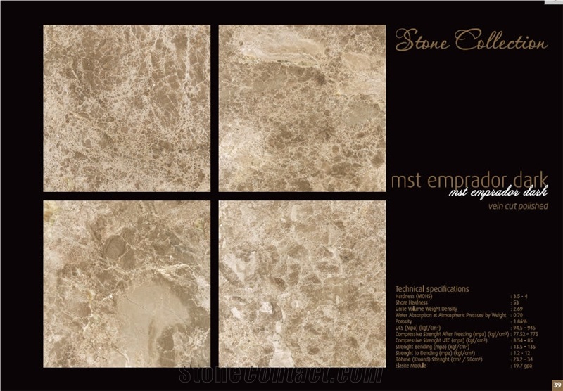 Mesta Emperador Dark Marble Tiles, Slabs, Turkey Brown Marble