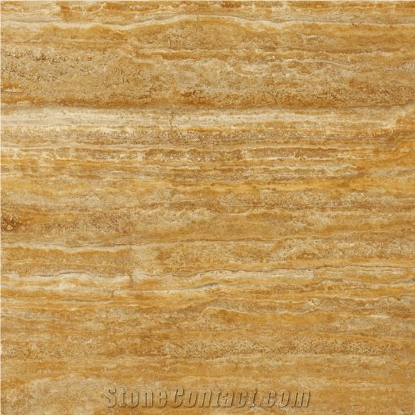 Mesta Golden Sienna Travertine Block, Turkey Yellow Travertine