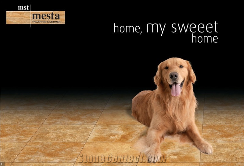 Mesta Golden Sienna Travertine Tiles, Turkey Yellow Travertine