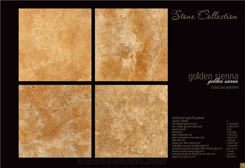 Mesta Golden Sienna Travertine Tiles, Turkey Yellow Travertine