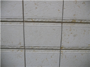 White Limestone Mushroomed Wall Stone, Jerusalem White Limestone Palestine Mushroom Stone