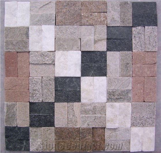 Multicolor Natural Quartzite Mosaic