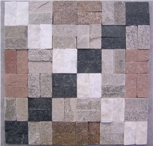 Multicolor Natural Quartzite Mosaic