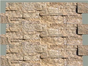 Stacked Stone Wall Panel, Pink Quartzite Stacked Stone