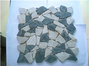 Medium Green and Beige Flagstone