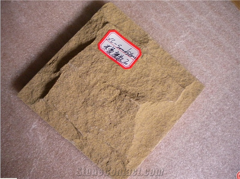 China Beige Sandstone Double Side Mushroom Stone for Wall Stone Cladding