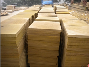 China Yellow Dull Grainy Sandstone Tiles, Professional Supplier