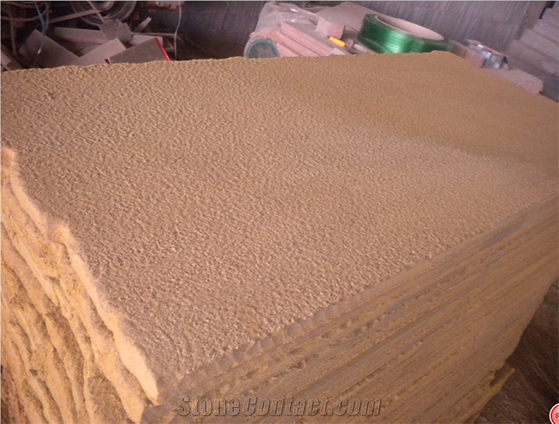 China Yellow Dull Grainy Sandstone Tiles, Professional Supplier