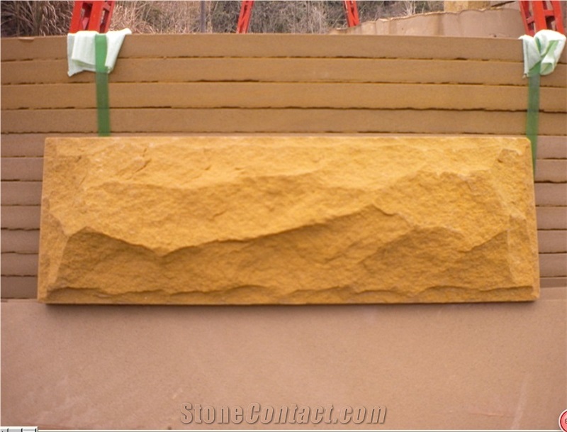 China Yellow Sandstone Sandstone Mushroom Stone for Wall Cladding /Wall Panel