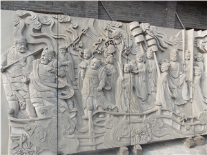 Grey Sandstone Handcrafts Wall Relief Sculpture, Etchings Niya-Decos, China Grey Sandstone Wall Reliefs