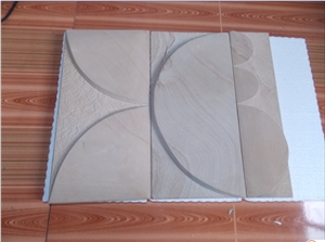 Grey Sandstone Handcrafts Wall Relief Sculpture, Etchings Niya-Decos, China Grey Sandstone Wall Reliefs