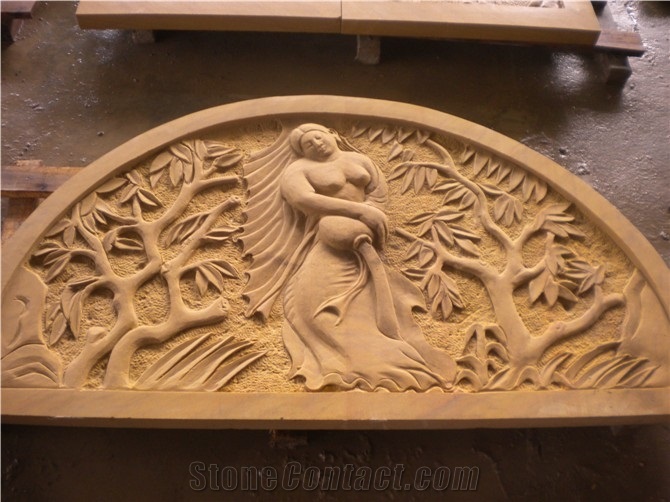 XL Yellow Grainy Sandstone Relief