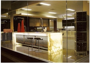 Translucent Onyx Bar Top, Translucent Yellow Onyx Bar Top