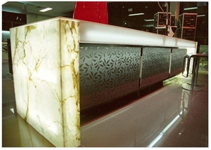 Translucent Onyx Bar Top, Translucent Yellow Onyx Bar Top