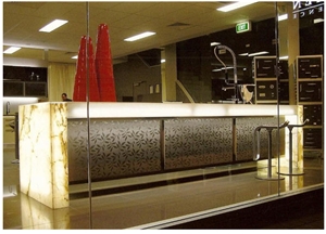 Translucent Onyx Bar Top, Translucent Yellow Onyx Bar Top