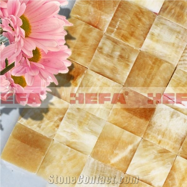XMD0030-1Honey Onyx 3D Stone Mosaic, Yellow Onyx Mosaic