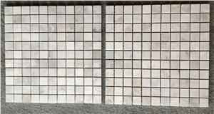 Gray Marble Mosaic Tiles, Grey Marble Mosaic-Square Shape Pattern, Chipped, Laminated, Solit Surface, Linear Strips Mosaic