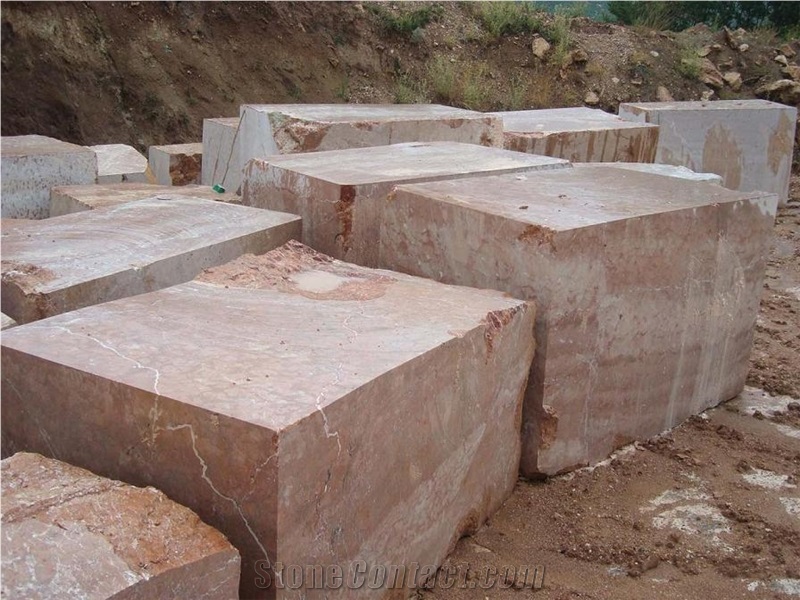 Fethiye Rose Marble Block, Turkey Red Marble