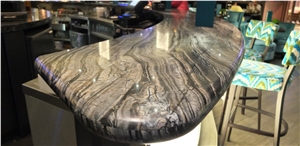 Silver Wave Marble Bar Top, Silver Dragon Grey Marble Bar Top