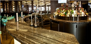 Silver Wave Marble Bar Top, Silver Dragon Grey Marble Bar Top