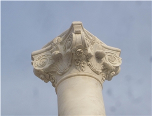 Beijing White Marble Column Top