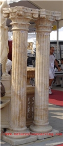 HY Beige Limestone Doric Column