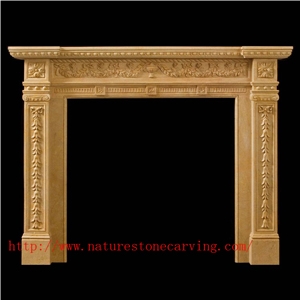 Fireplace Mantel Stone Mantel, Hy Beige Limestone Fireplace Mantel