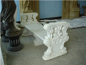 Garden Bench Marble Bench, BEIJING White Marble Garden Bench