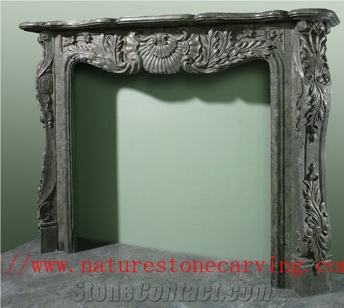 Mantel Fireplace Stone Mantel, CN Black Marble Fireplace