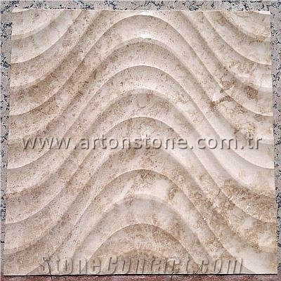 Beige Marble 3d Cnc Wall Panel
