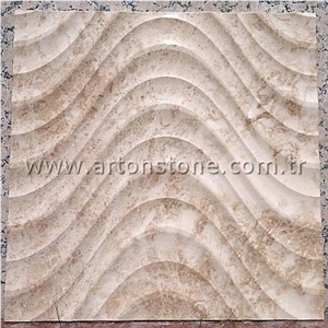 Beige Marble 3d Cnc Wall Panel