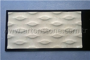 Beige Marble 3d Cnc Wall Panel