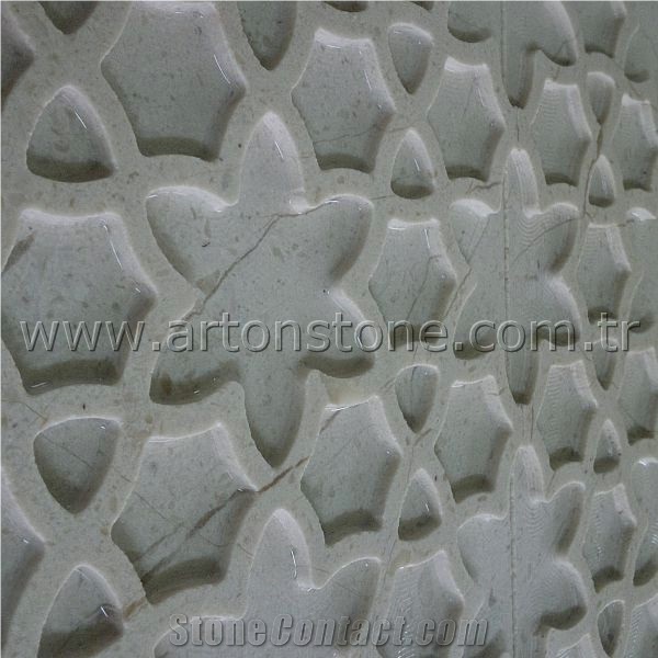 Beige Marble 3d Cnc Wall Panel