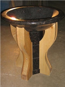 Carved Granite Baptismal Font, Tan Brown Granite Furniture