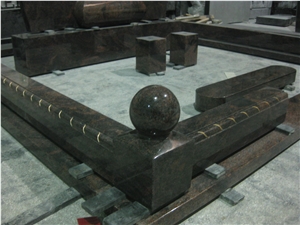 European Aurora Granite Headstone