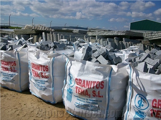 Gris Quintana Cobble Stone, Paving Stone, Quintana Grey Granite Paving Stone
