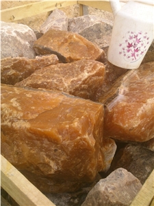 Dark Orange Onyx Small Pcs, Dark Honey Onyx Block