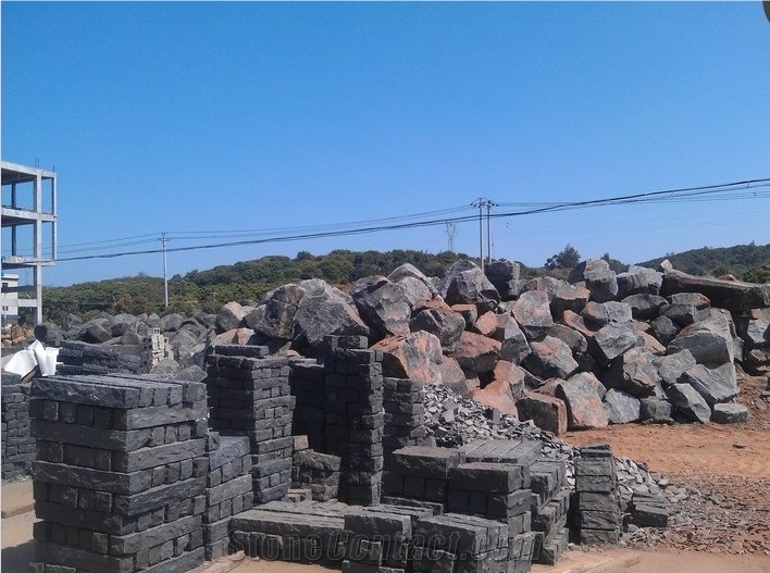 Split Face Black Basalt