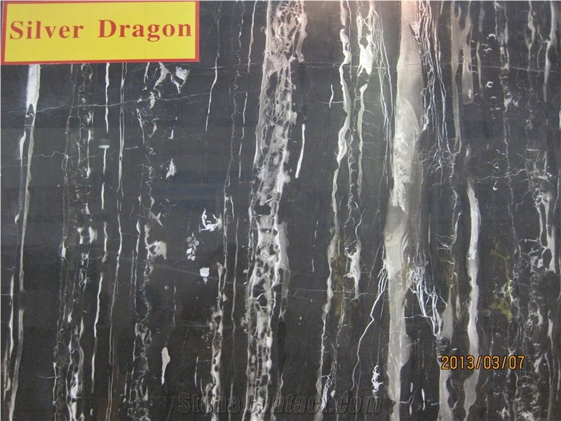 Silver Dragon, China Black Marble Slabs & Tiles
