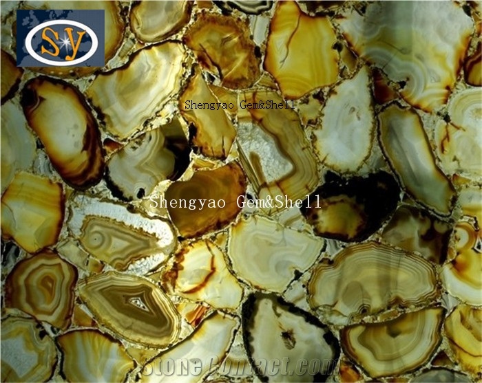 Nature Yellow Agate Semiprecious Stone